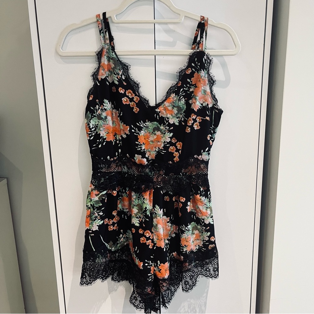 LF floral lace romper